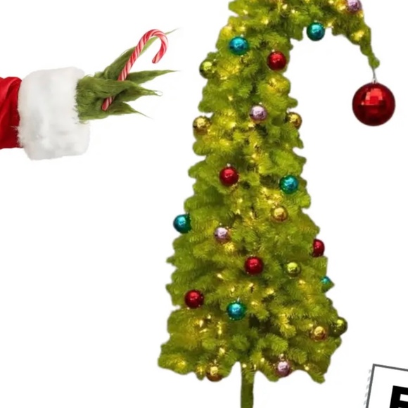 NIB-Hobby Lobby Grinch Whimsical Christmas Tree 5' LED Prelit Free shipping - Picture 1 of 3